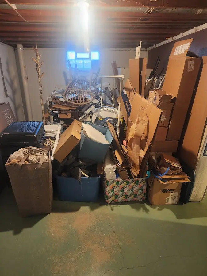 Roll-off dumpster container at job site for Cleanout Dumpster Rental in Marysville